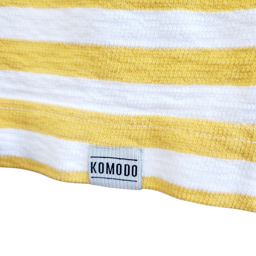 KOMODO Organic Cotton Yasuko Yellow Striped Tee Pullover Mini Dress XS / Small - Picture 7 of 13